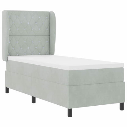 Letto a molle con materasso Grigio chiaro 200 x 80 cm Velluto | homemem39