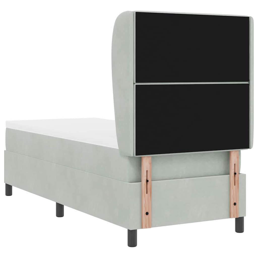 Letto a molle con materasso Grigio chiaro 200 x 80 cm Velluto | homemem39