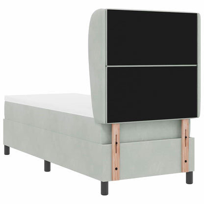 Letto a molle con testiera Grigio chiaro 200 x 80 cm Poliestere