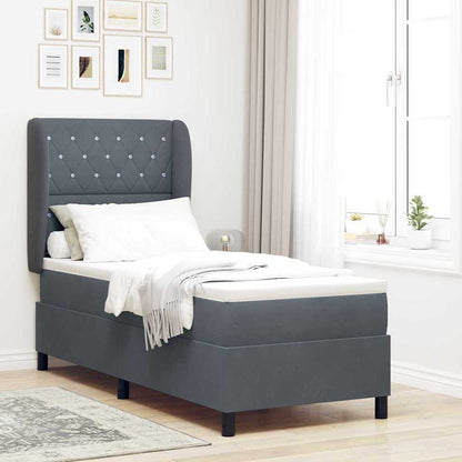 Letto a molle con materasso Grigio scuro 200 x 80 cm Velluto | homemem39