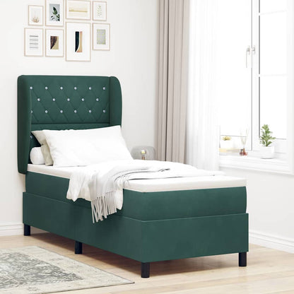 Letto a molle con materasso Verde Scuro 200 x 80 cm Poliestere