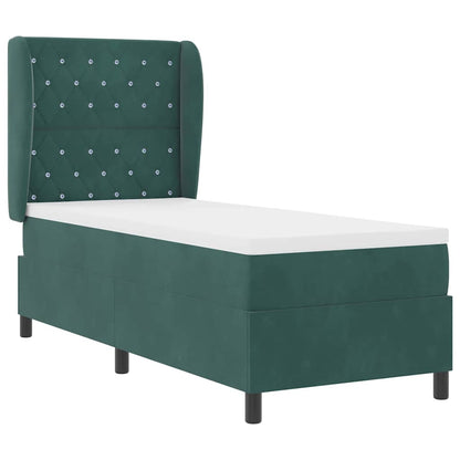 Letto a molle con materasso Verde Scuro 200 x 80 cm Poliestere