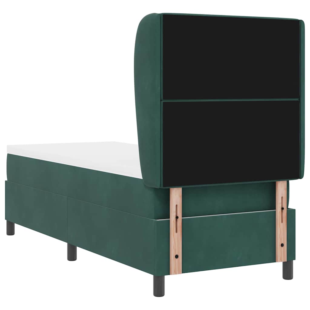 Letto a molle con materasso Verde Scuro 200 x 80 cm Poliestere