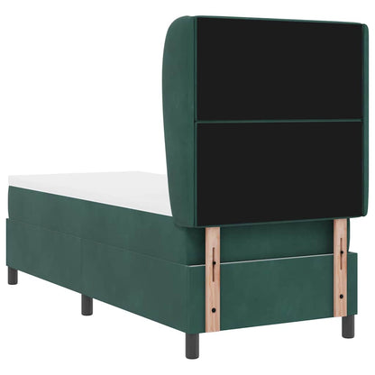 Letto a molle con materasso Verde Scuro 200 x 80 cm Poliestere
