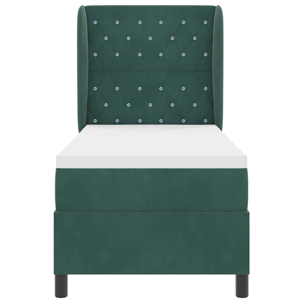 Letto a molle con materasso Verde Scuro 200 x 80 cm Poliestere