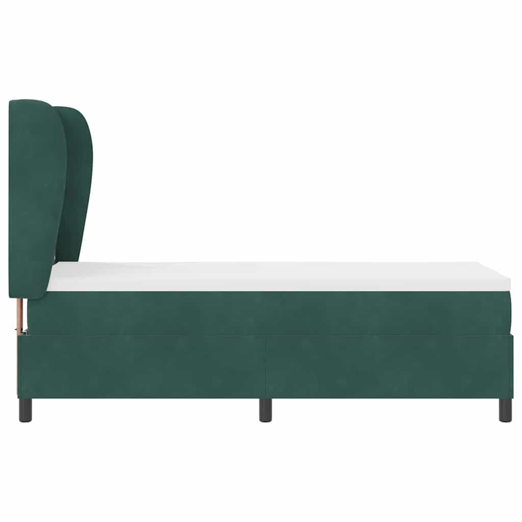 Letto a molle con materasso Verde Scuro 200 x 80 cm Poliestere