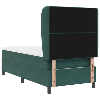 Letto a molle con materasso Verde Scuro 200 x 90 cm Velluto | homemem39