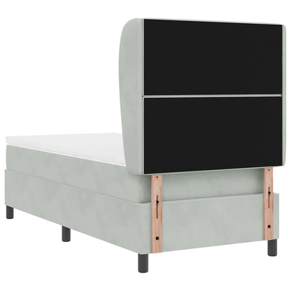 Letto a molle con materasso Grigio chiaro 200 x 100 cm Velluto | homemem39