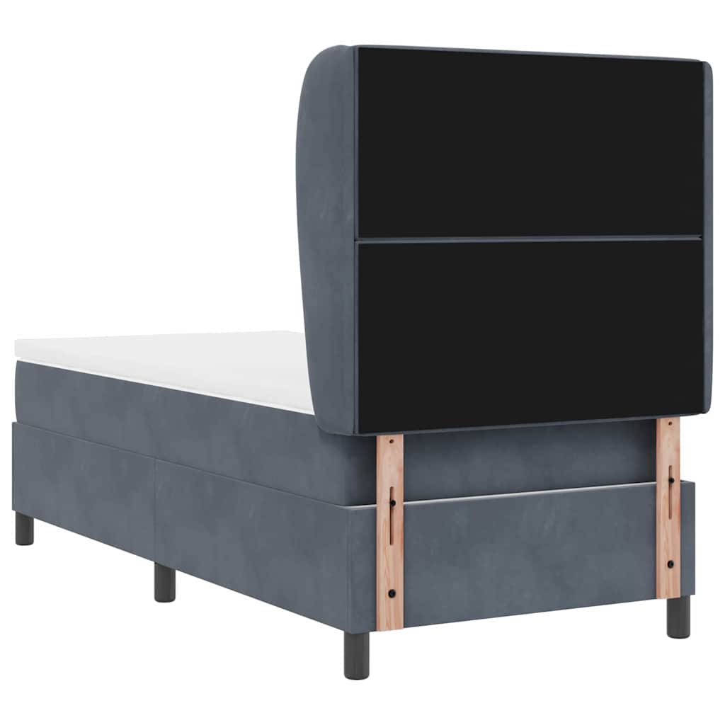 Letto a molle con materasso Grigio scuro 200 x 100 cm Velluto | homemem39