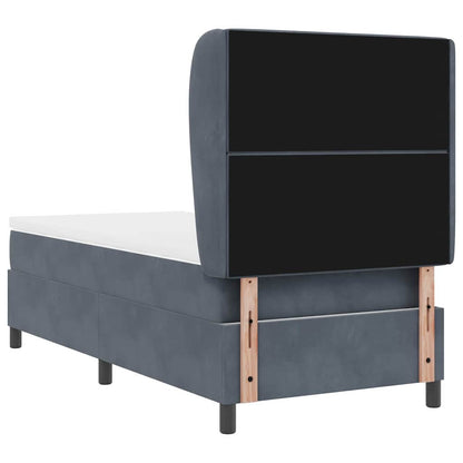 Letto a molle con materasso Grigio scuro 200 x 100 cm Velluto | homemem39