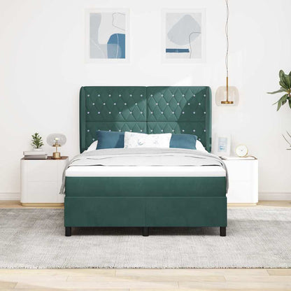 Letto a molle con testiera Verde Scuro 190 x 140 cm Velluto | homemem39