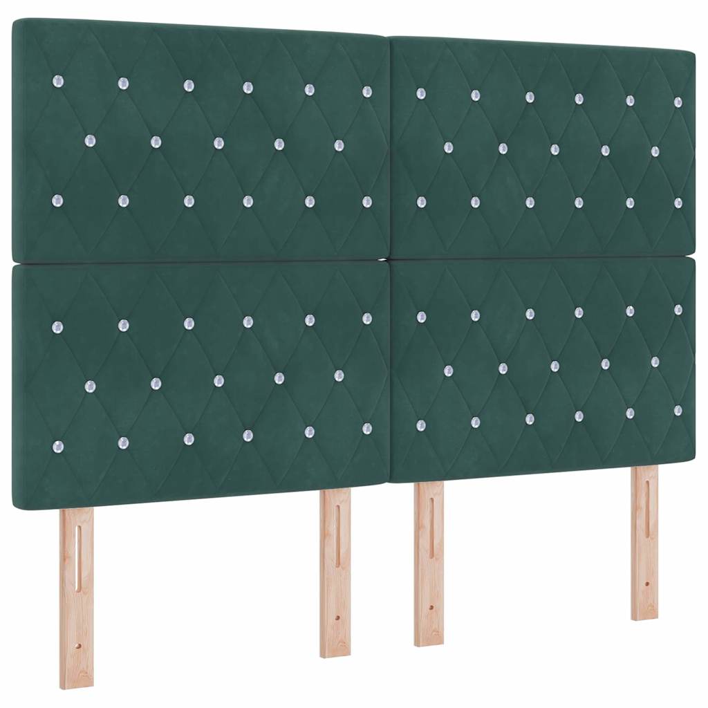 Letto a molle con testiera Verde Scuro 190 x 140 cm Velluto | homemem39