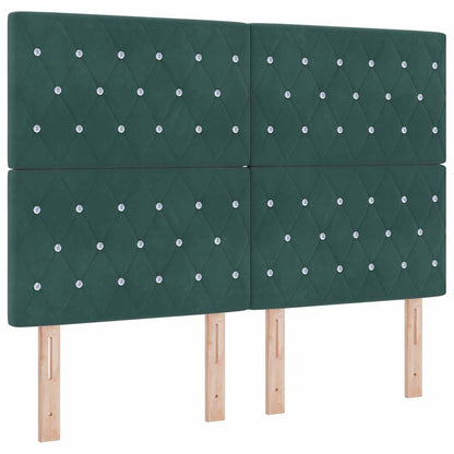 Letto a molle con testiera Verde Scuro 190 x 140 cm Velluto | homemem39