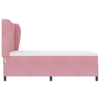Letto a molle con materasso Rosa 190 x 140 cm Poliestere