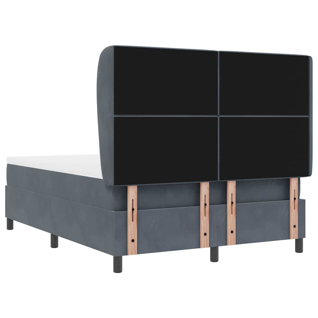 Letto a molle con materasso Grigio scuro 200 x 160 cm Velluto | homemem39