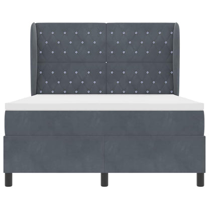 Letto a molle con materasso Grigio scuro 200 x 160 cm Velluto | homemem39