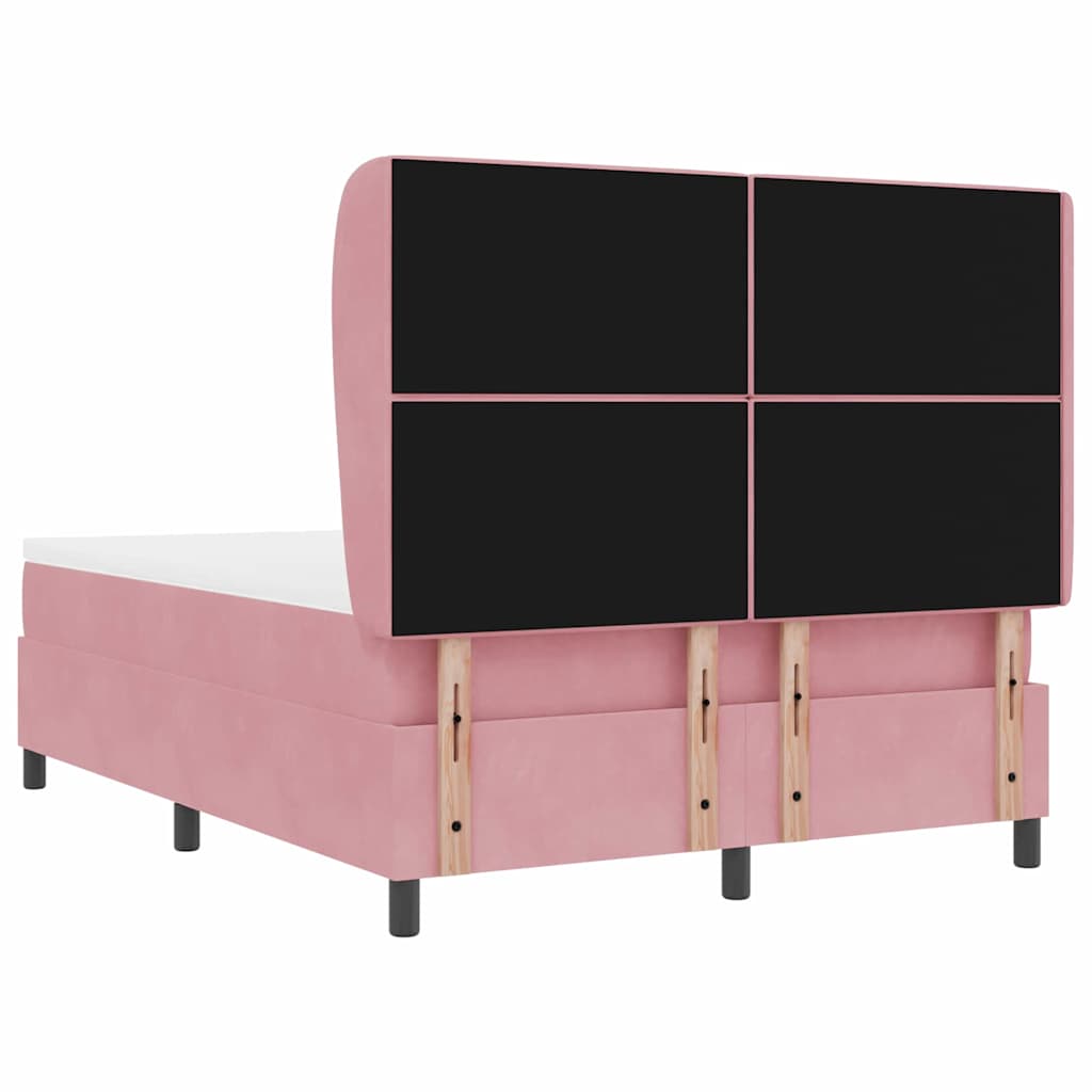 Letto a molle con materasso Rosa 200 x 160 cm Velluto | homemem39