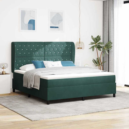 Letto a molle con materasso Verde Scuro 200 x 180 cm Velluto | homemem39