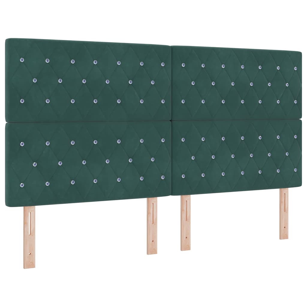 Letto a molle con materasso Verde Scuro 200 x 180 cm Velluto | homemem39