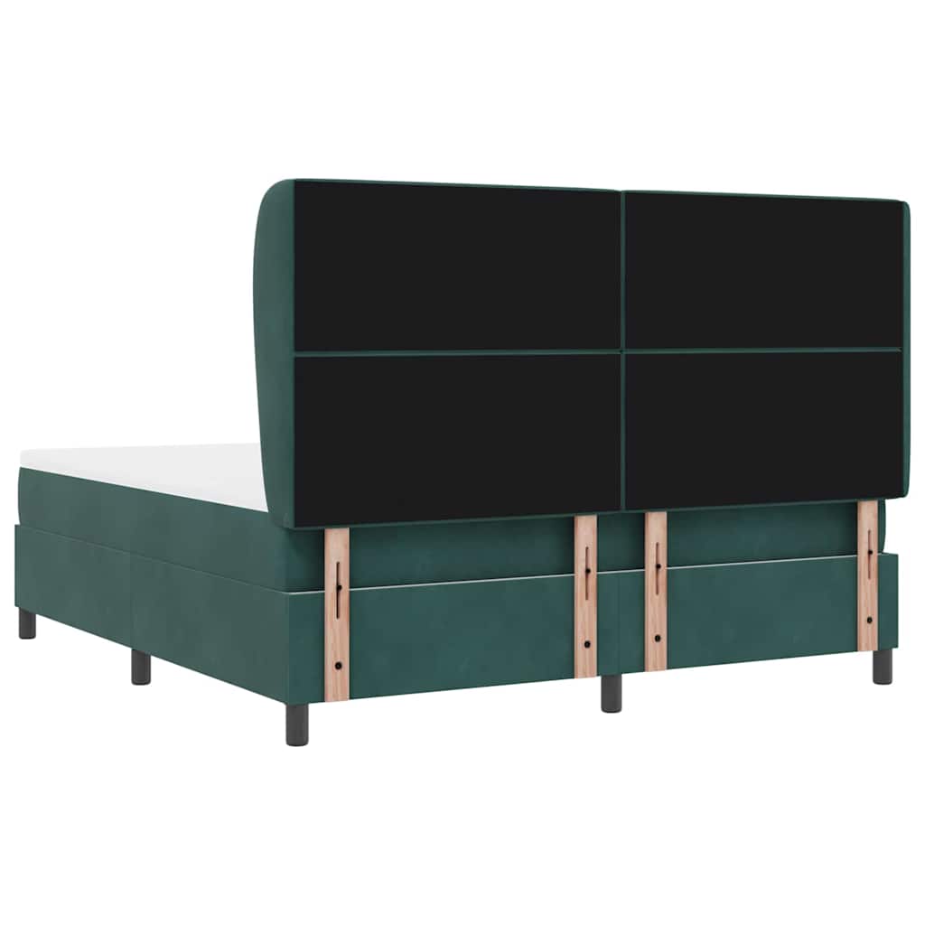 Letto a molle con materasso Verde Scuro 200 x 180 cm Velluto | homemem39