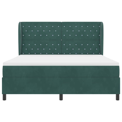 Letto a molle con materasso Verde Scuro 200 x 180 cm Velluto | homemem39