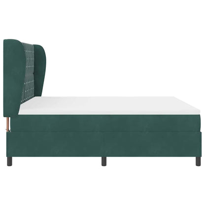 Letto a molle con materasso Verde Scuro 200 x 180 cm Velluto | homemem39