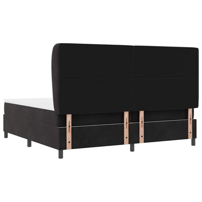 Letto a molle con materasso Nero 200 x 200 cm Velluto | homemem39