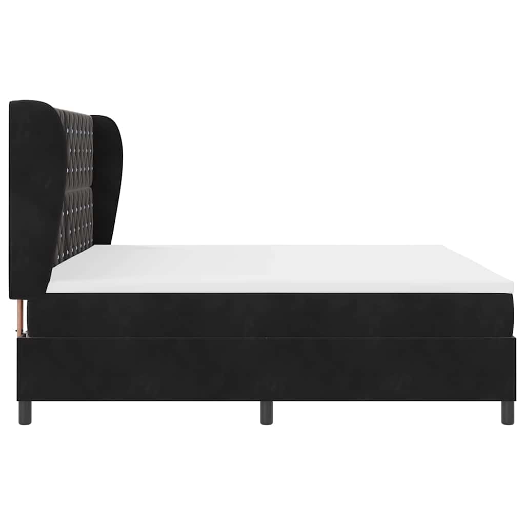 Letto a molle con materasso Nero 200 x 200 cm Velluto | homemem39