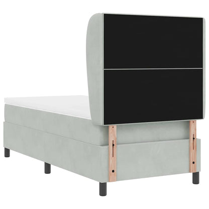 Letto a molle con materasso Grigio chiaro 200 x 80 cm Velluto | homemem39