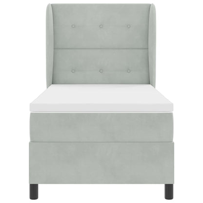 Letto a molle con materasso Grigio chiaro 200 x 80 cm Velluto | homemem39