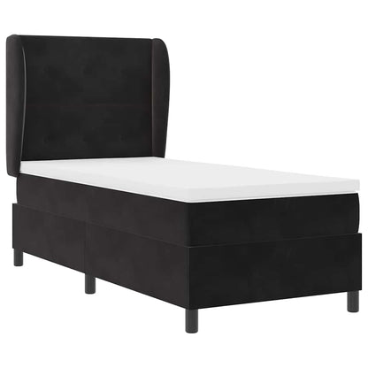 Letto a molle con materasso Nero 200 x 80 cm Velluto | homemem39