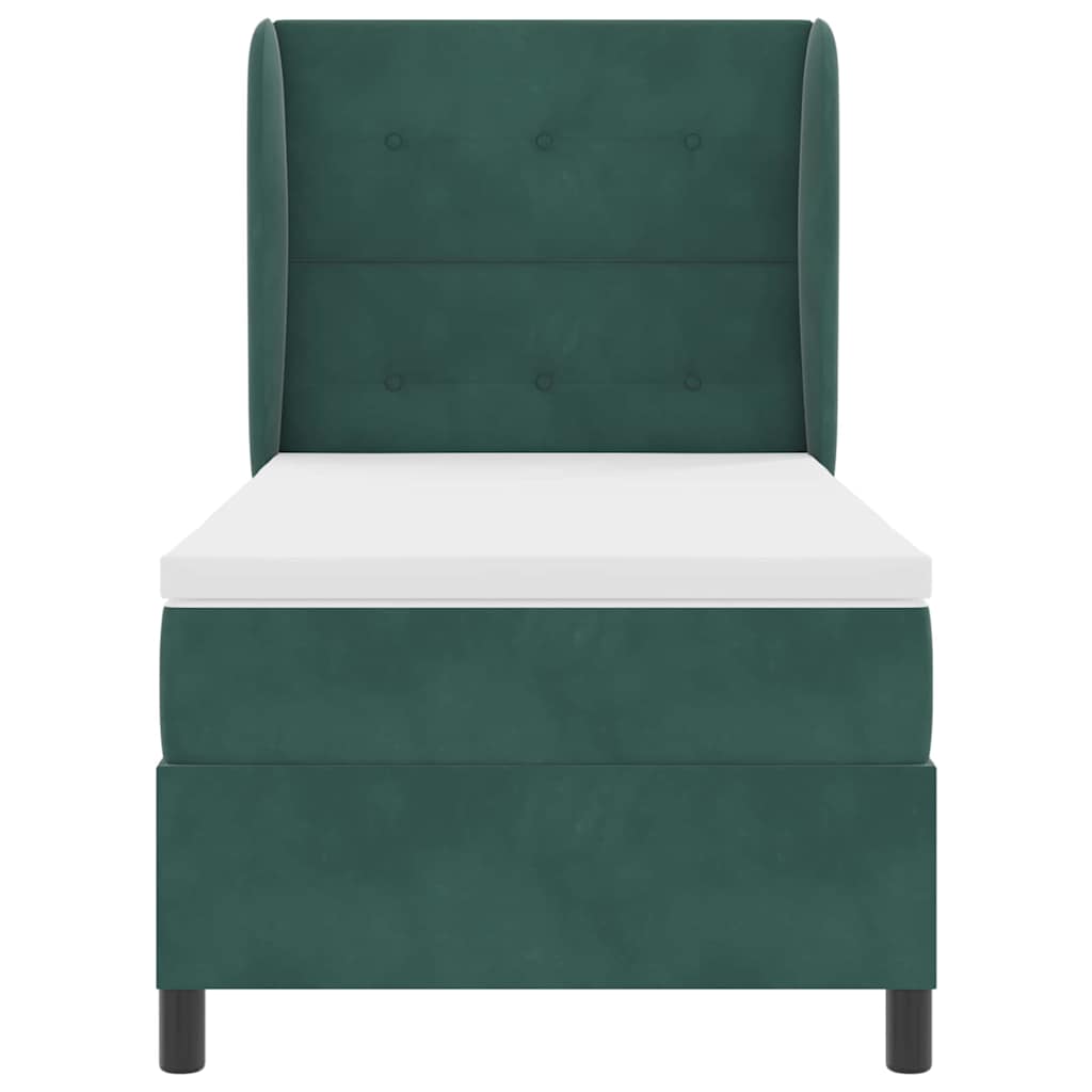 Letto a molle con testiera Verde Scuro 200 x 80 cm Velluto | homemem39