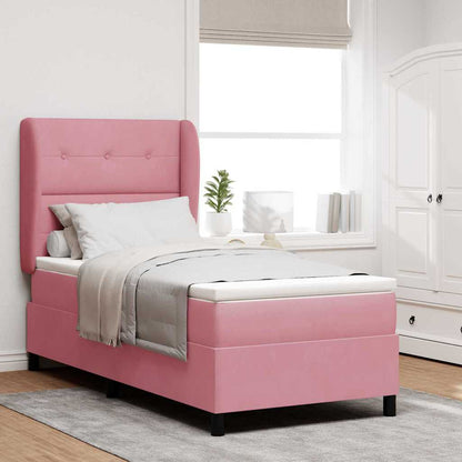Letto a molle con materasso Rosa 200 x 80 cm Velluto | homemem39