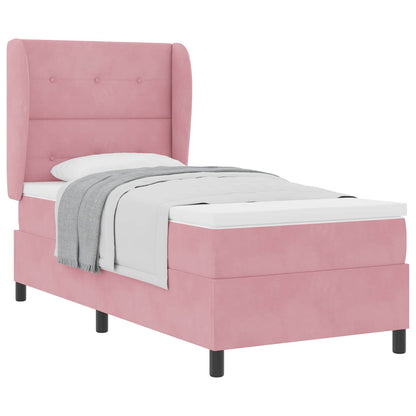 Letto a molle con materasso Rosa 200 x 80 cm Velluto | homemem39