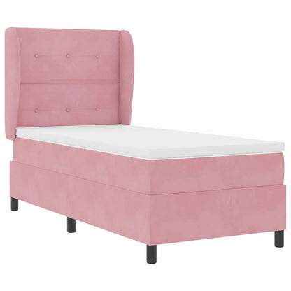 Letto a molle con testiera Rosa 200 x 80 cm Velluto