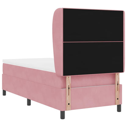 Letto a molle con materasso Rosa 200 x 80 cm Velluto | homemem39