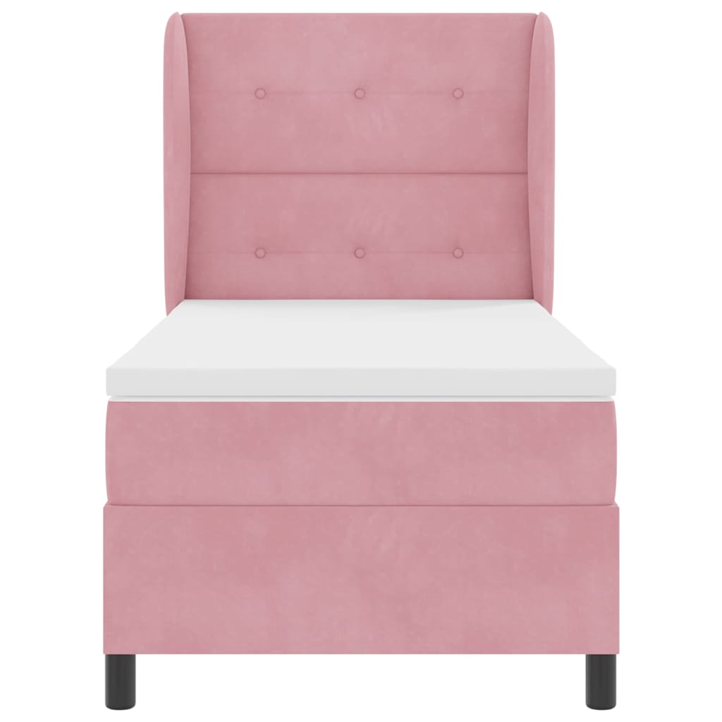 Letto a molle con testiera Rosa 200 x 80 cm Velluto