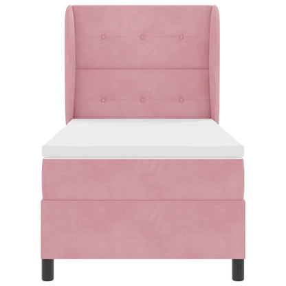 Letto a molle con testiera Rosa 200 x 80 cm Velluto