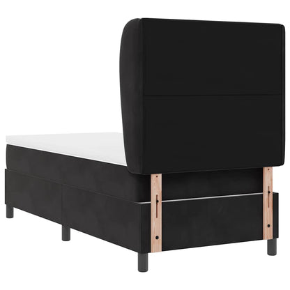 Letto a molle con testiera Nero 190 x 90 cm Velluto