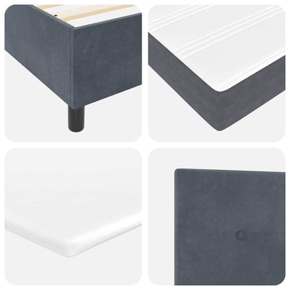 Letto a molle con materasso Grigio scuro 200 x 90 cm Velluto | homemem39