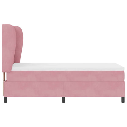 Letto a molle con testiera Rosa 200 x 90 cm Velluto | homemem39