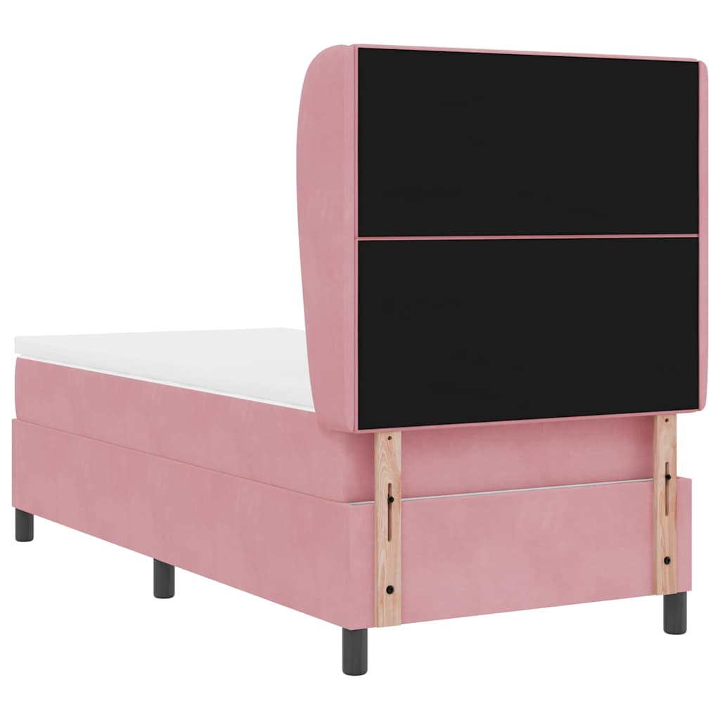 Letto a molle con testiera Rosa 200 x 100 cm Velluto | homemem39