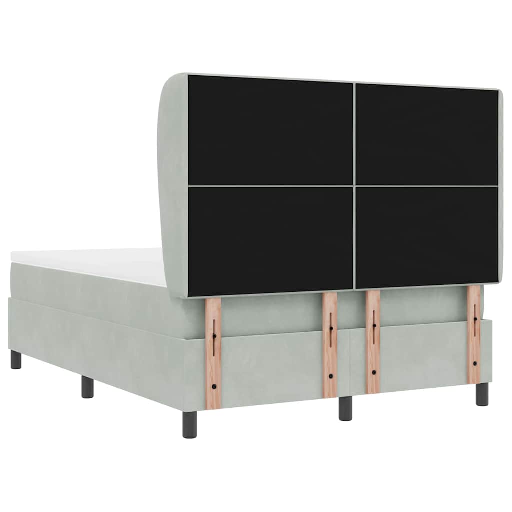 Letto a molle con testiera Grigio chiaro 190 x 140 cm Velluto | homemem39