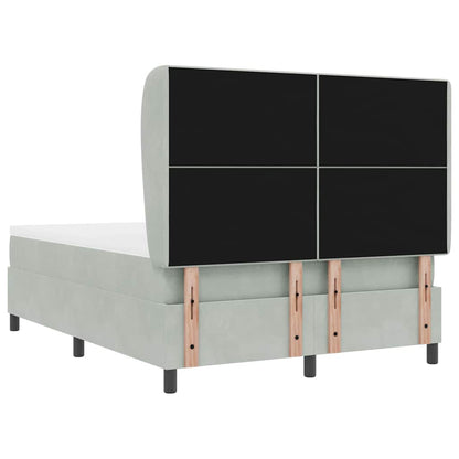 Letto a molle con testiera Grigio chiaro 190 x 140 cm Velluto | homemem39