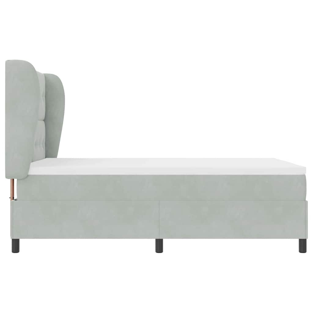 Letto a molle con testiera Grigio chiaro 190 x 140 cm Velluto | homemem39