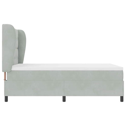 Letto a molle con testiera Grigio chiaro 190 x 140 cm Velluto | homemem39