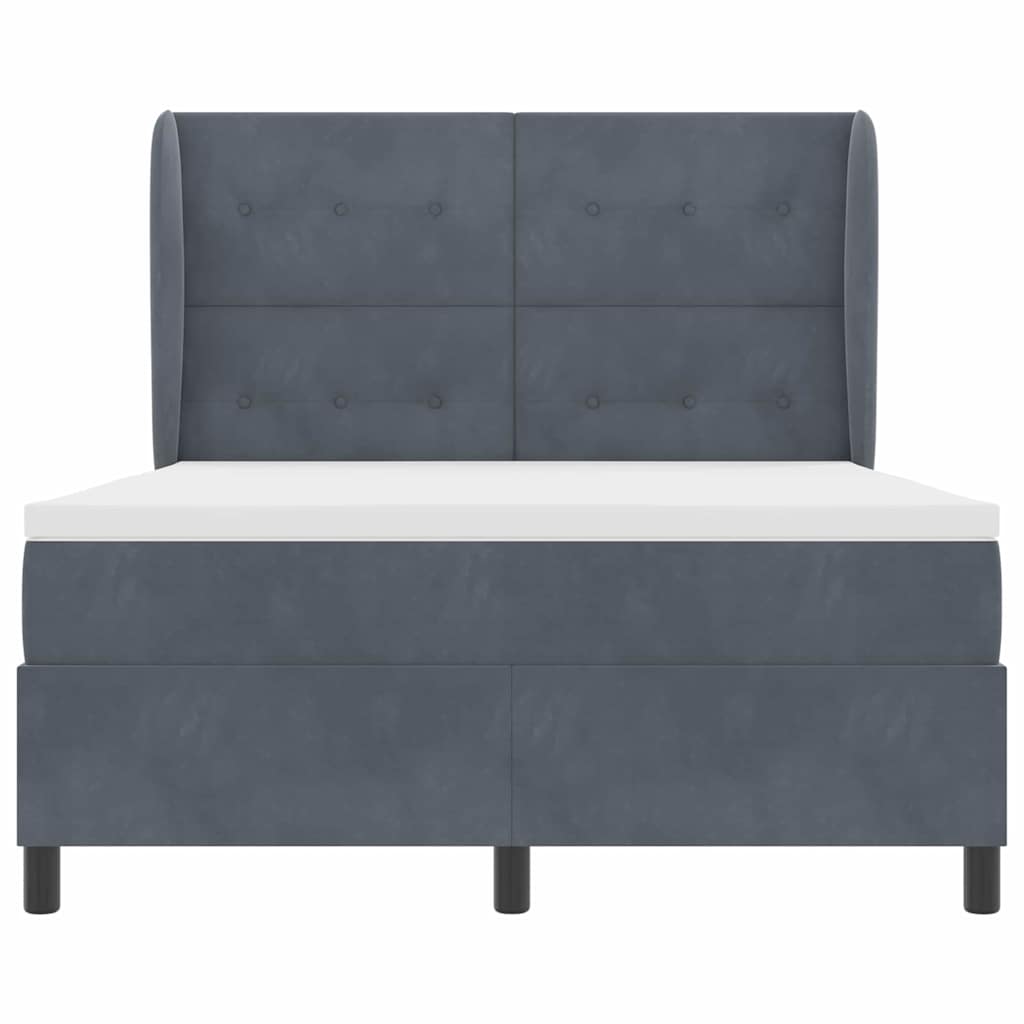 Letto a molle con testiera Grigio scuro 190 x 140 cm Velluto | homemem39