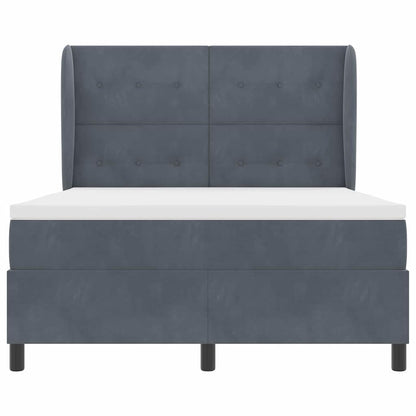 Letto a molle con testiera Grigio scuro 190 x 140 cm Velluto | homemem39