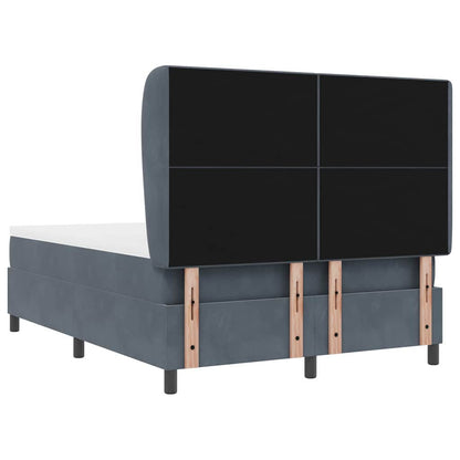 Letto a molle con testiera Grigio scuro 200 x 140 cm Velluto | homemem39