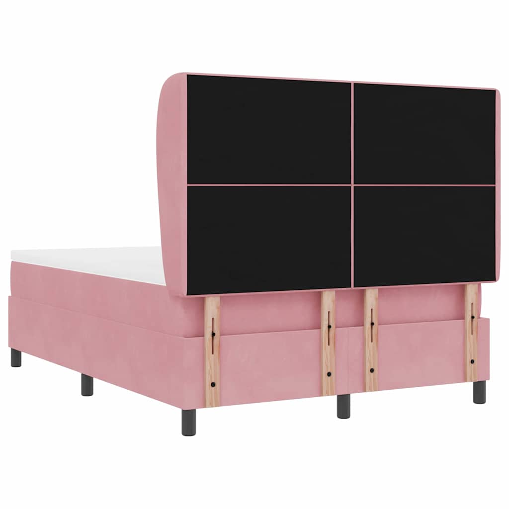 Letto a molle con testiera Rosa 200 x 140 cm Velluto | homemem39